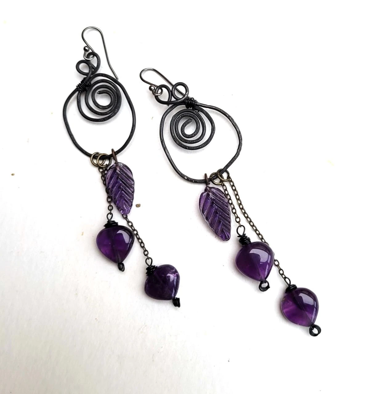 Heterogene oorbellen met amethysten !!! – photo 5